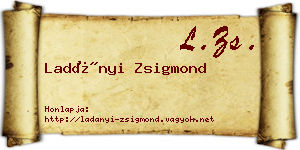 Ladányi Zsigmond névjegykártya